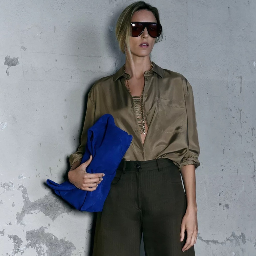 100% SILK POCKET SHIRT ZW COLLECTION